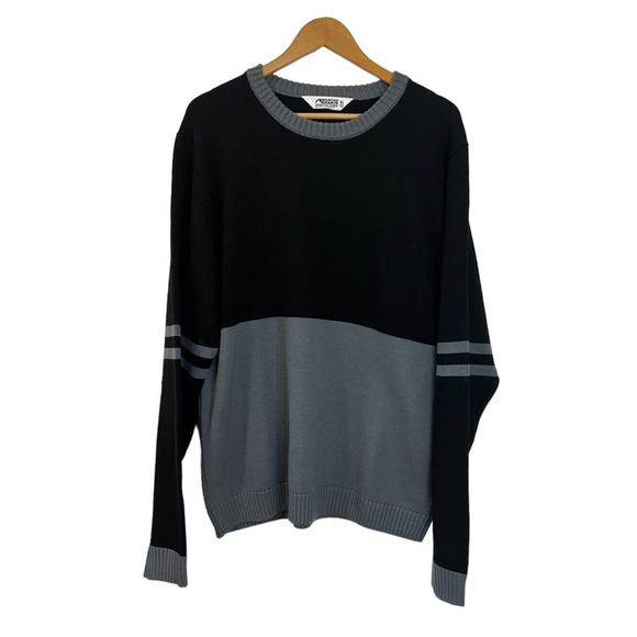 Mountain Khakis Mens XL POW XVIII Knit Merino Wool Crew Sweater‎ Black/Gray - Picture 1 of 7